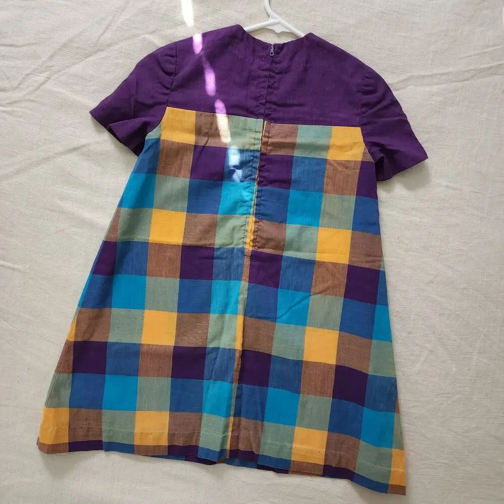 Vintage Fall Plaid Dress kids 6/8